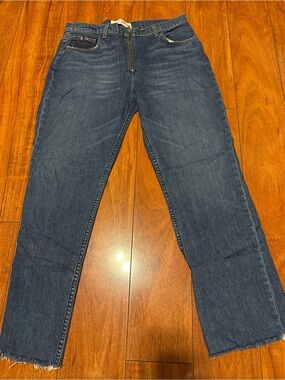 REFORMATION women’s Dark Blue Straight-Leg Jeans